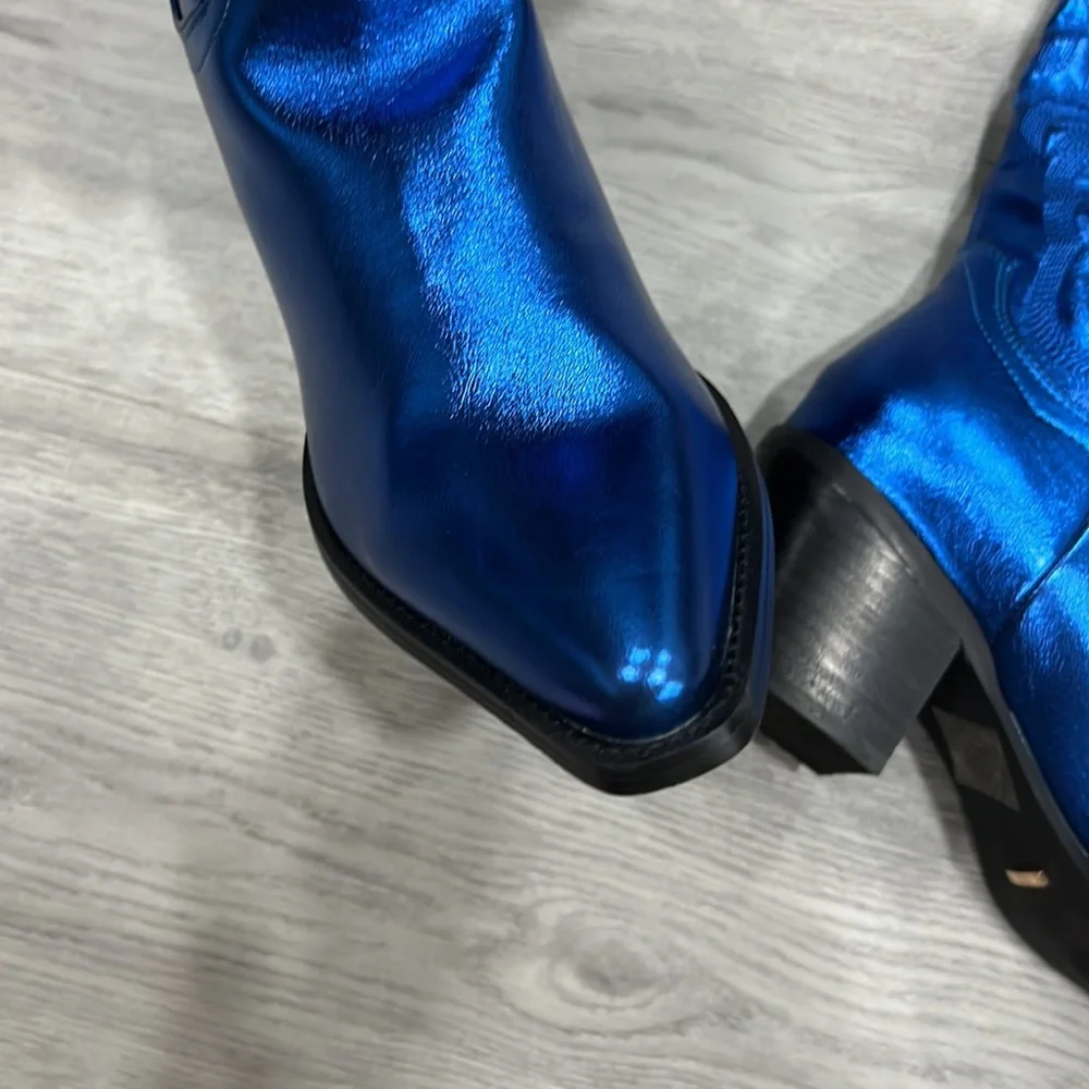 Bilini Danilo Cobalt Metallic Cowboy Boot - Picture 4 of 8